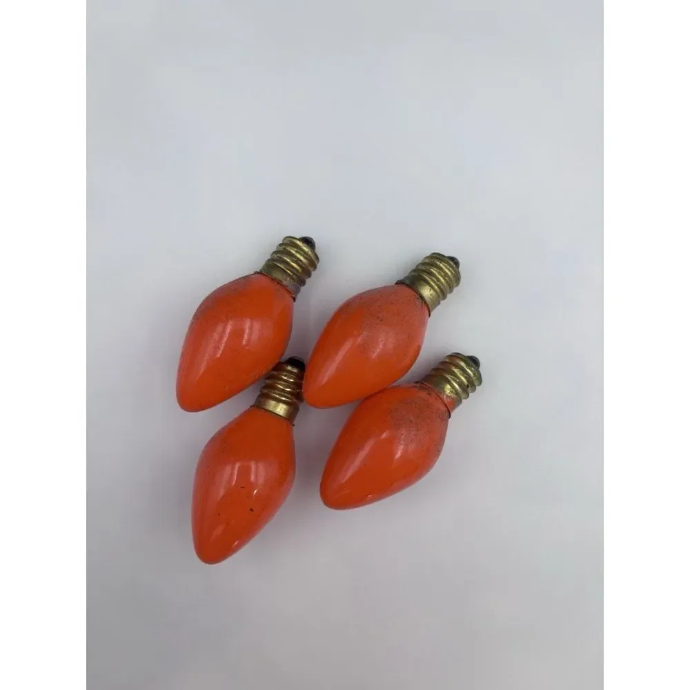 Orange Christmas Bulbs‎ Replacement. Vintage. All Work Perfectly.(2464)